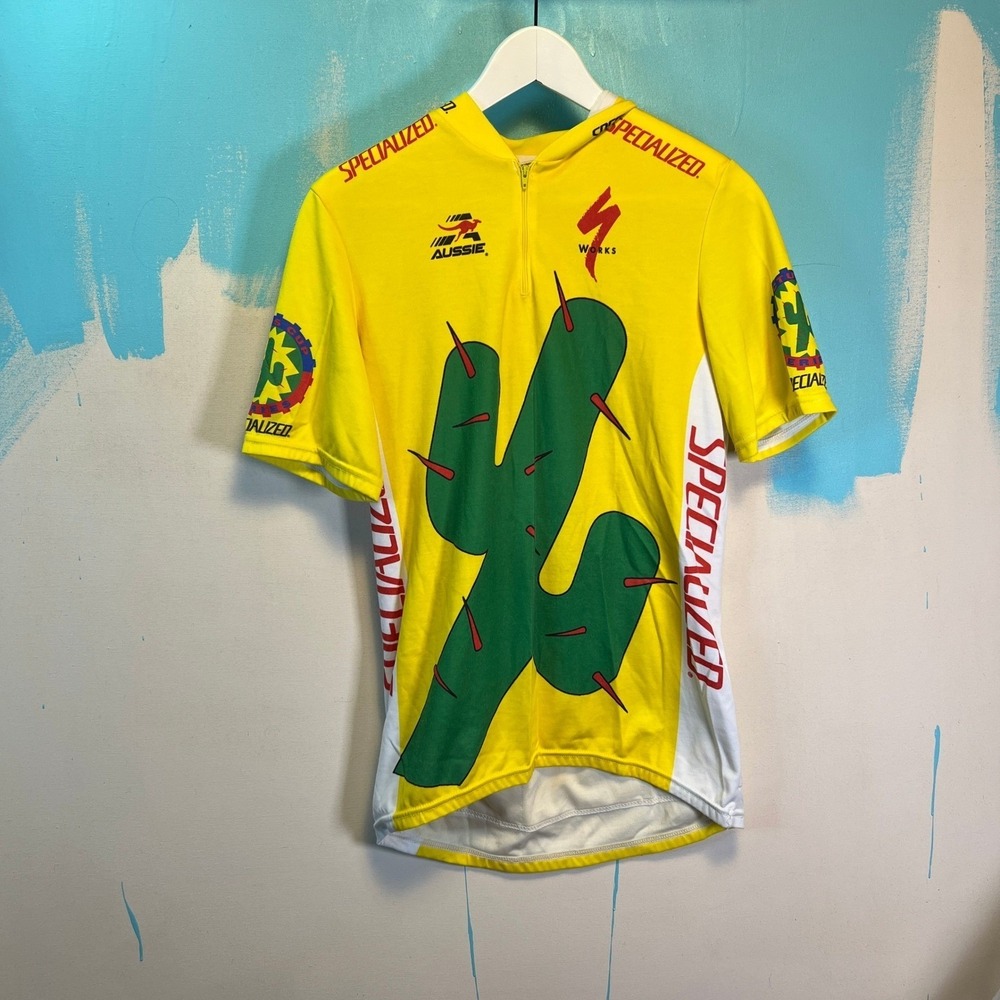 Specialized Cactus‎ Cup Series 1993 Cycling Jersey Yellow Green Cactus Graphic L